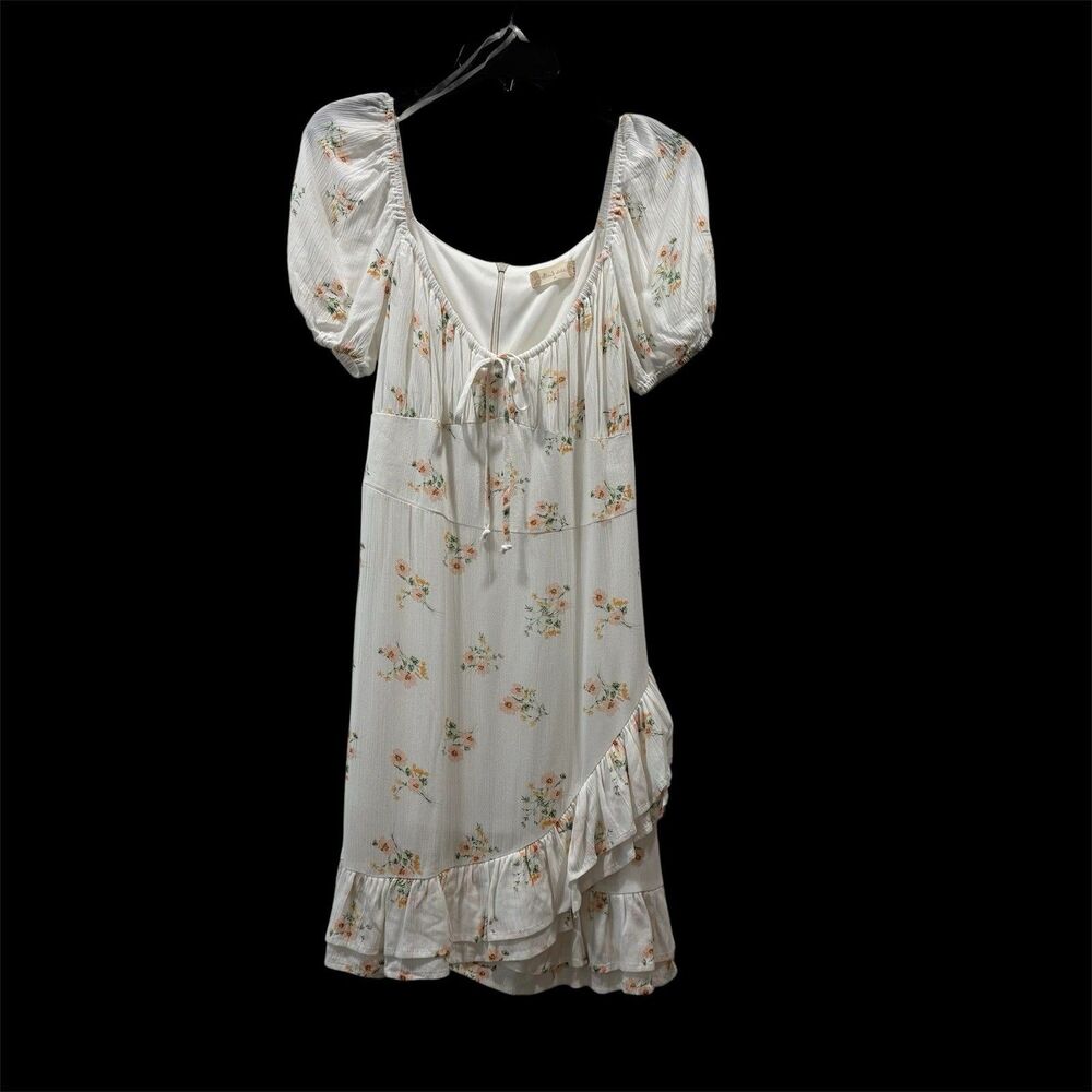 Altar’d State White Babydoll Dress Size M Milkmaid Cottagecore Prairie - Picture 3 of 11